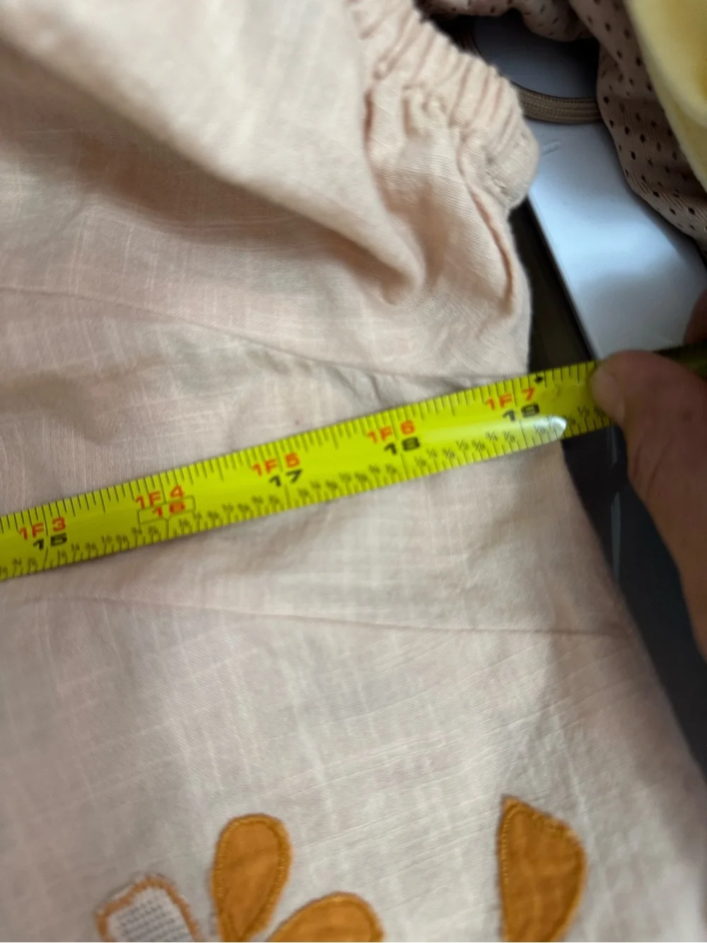 Madewell Peach Blouse with Orange Floral Embroidery